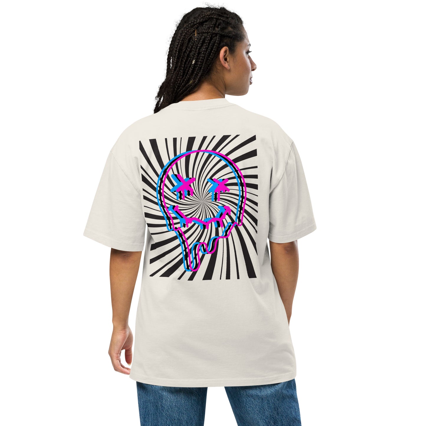 Oversized T-Shirt mit verwaschenem Look - Psychedelic Rave