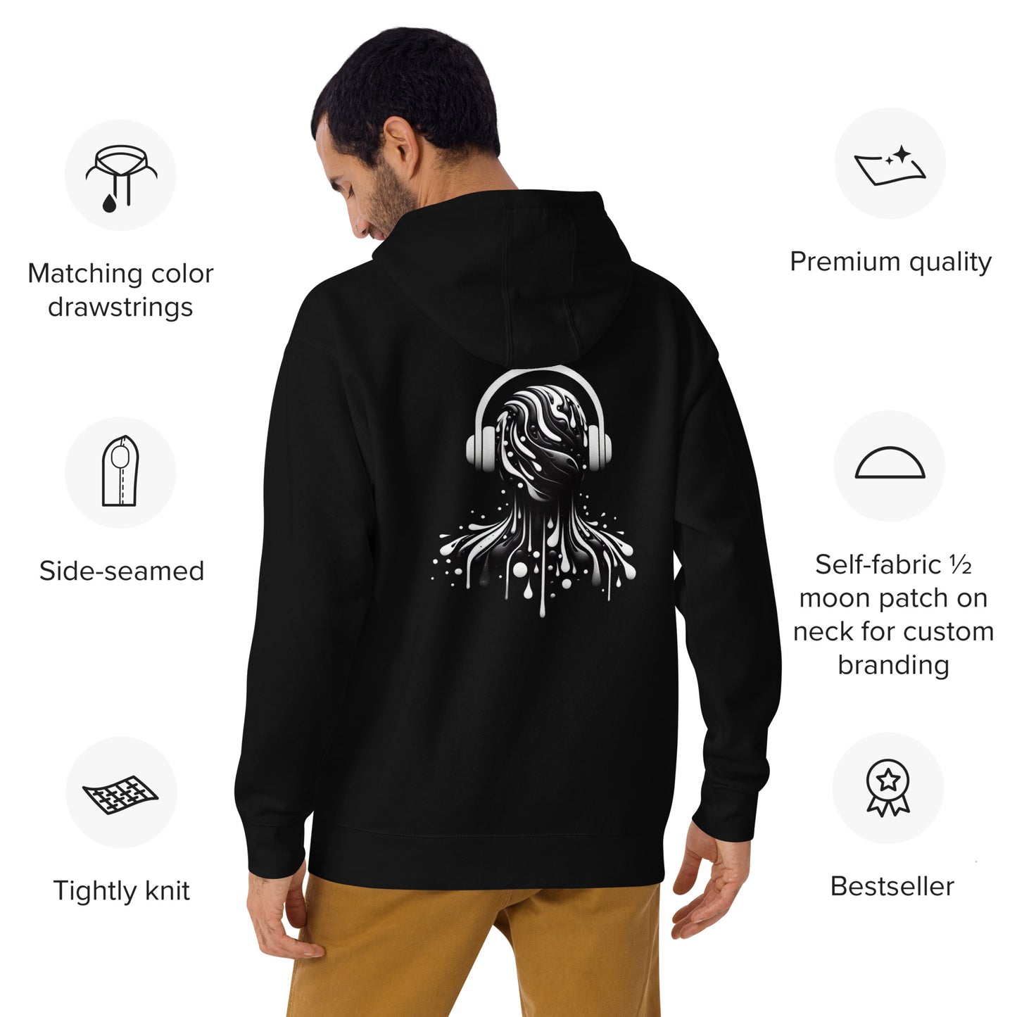 Unisex-Kapuzenpullover - Kopfhörer