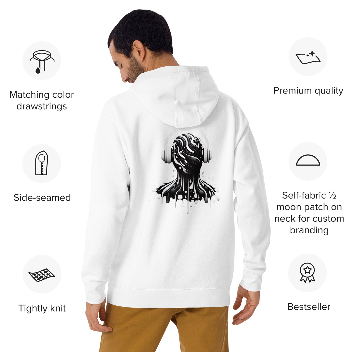 Unisex-Kapuzenpullover - Kopfhörer