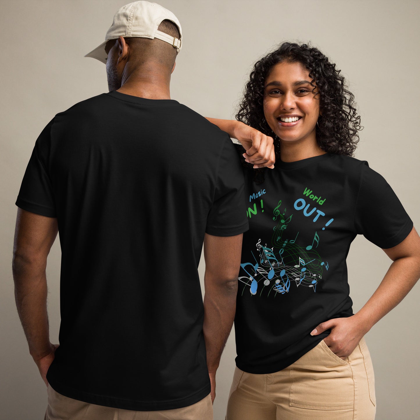 Unisex-T-Shirt - Music On, World Out