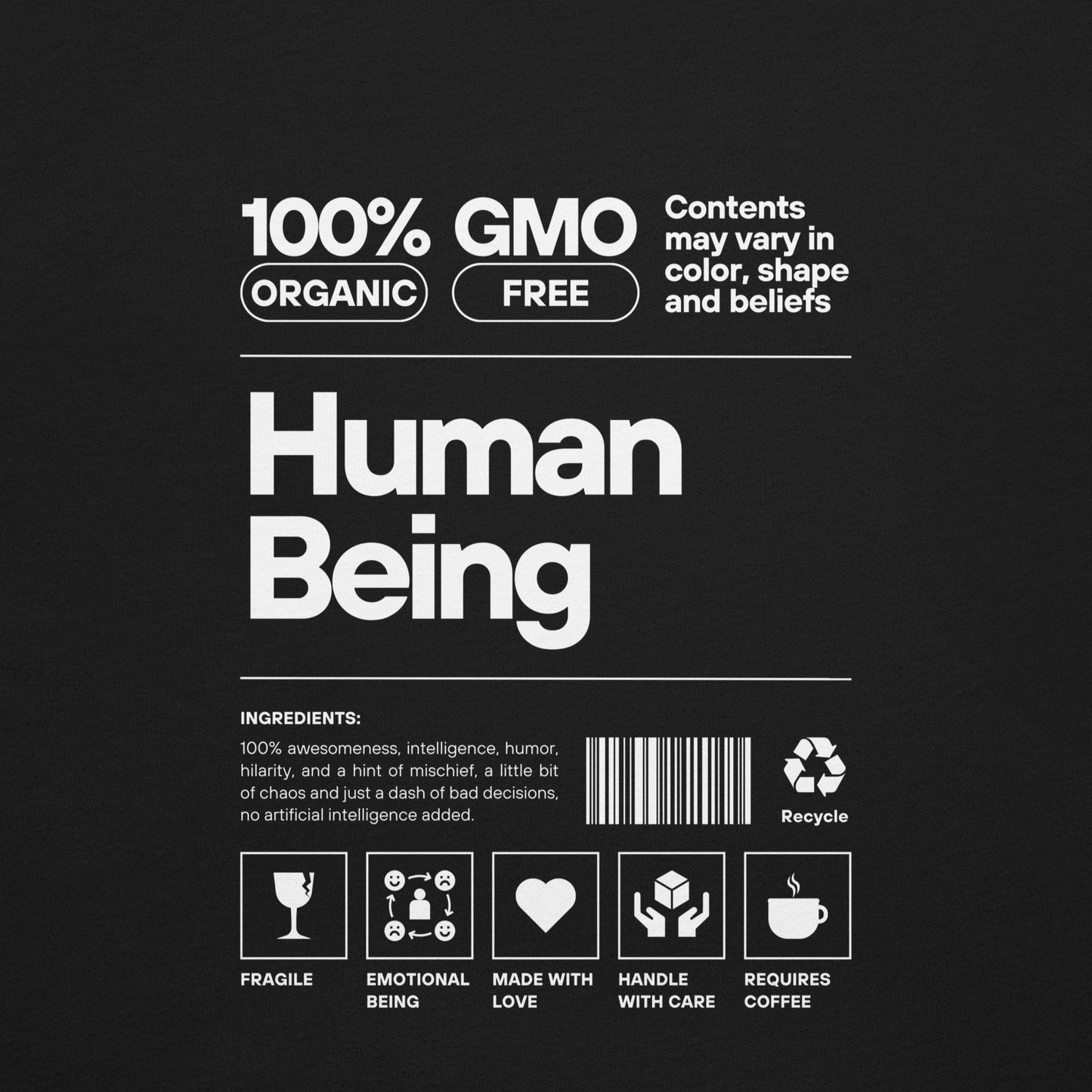 Unisex-T-Shirt - Human Being black