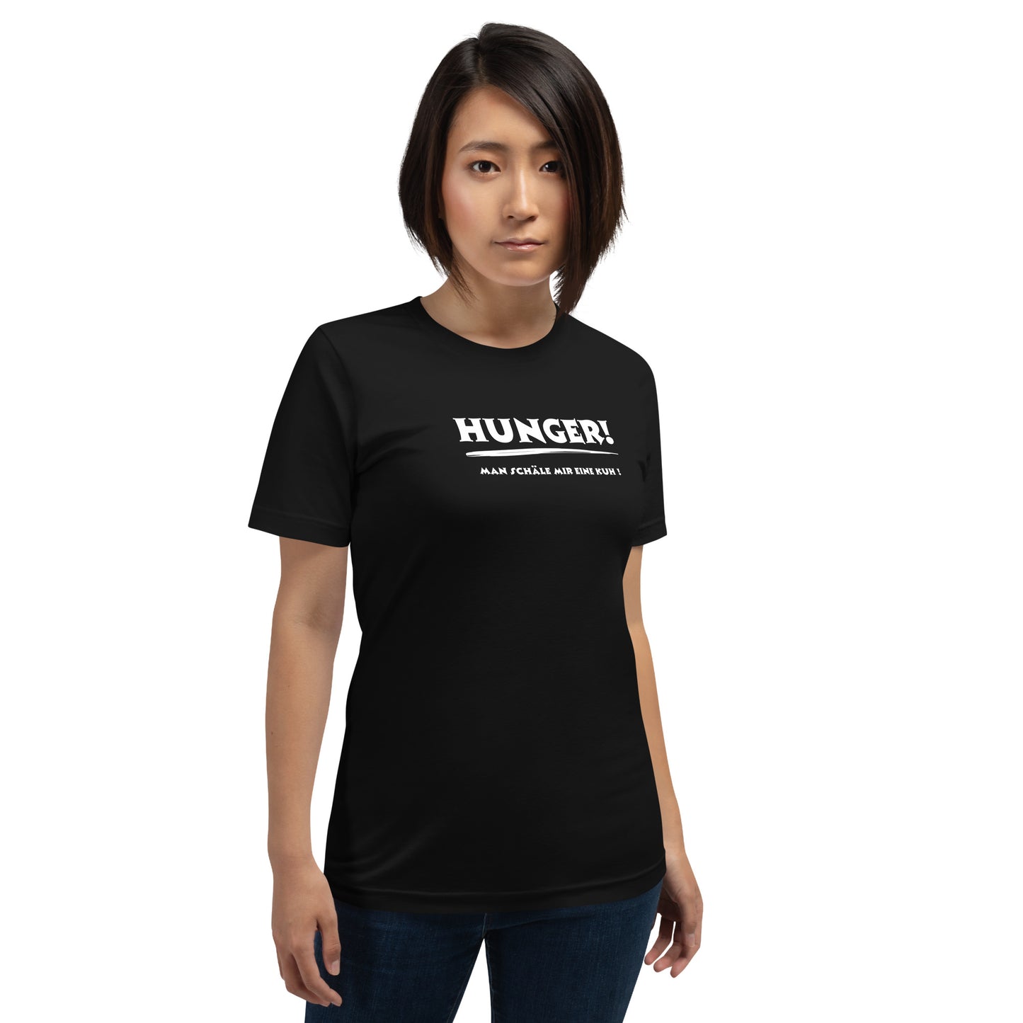 Unisex-T-Shirt - Hunger, man schäle mir eine Kuh! black