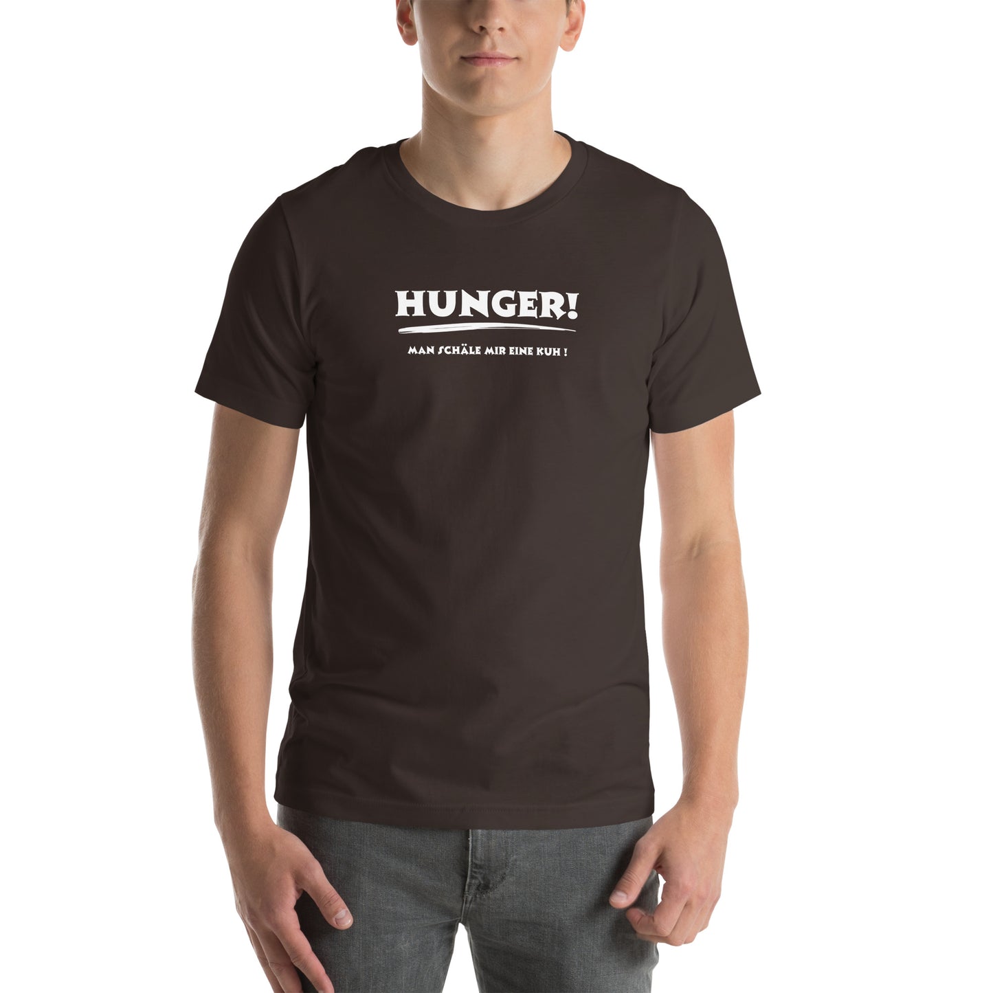 Unisex-T-Shirt - Hunger, man schäle mir eine Kuh! black