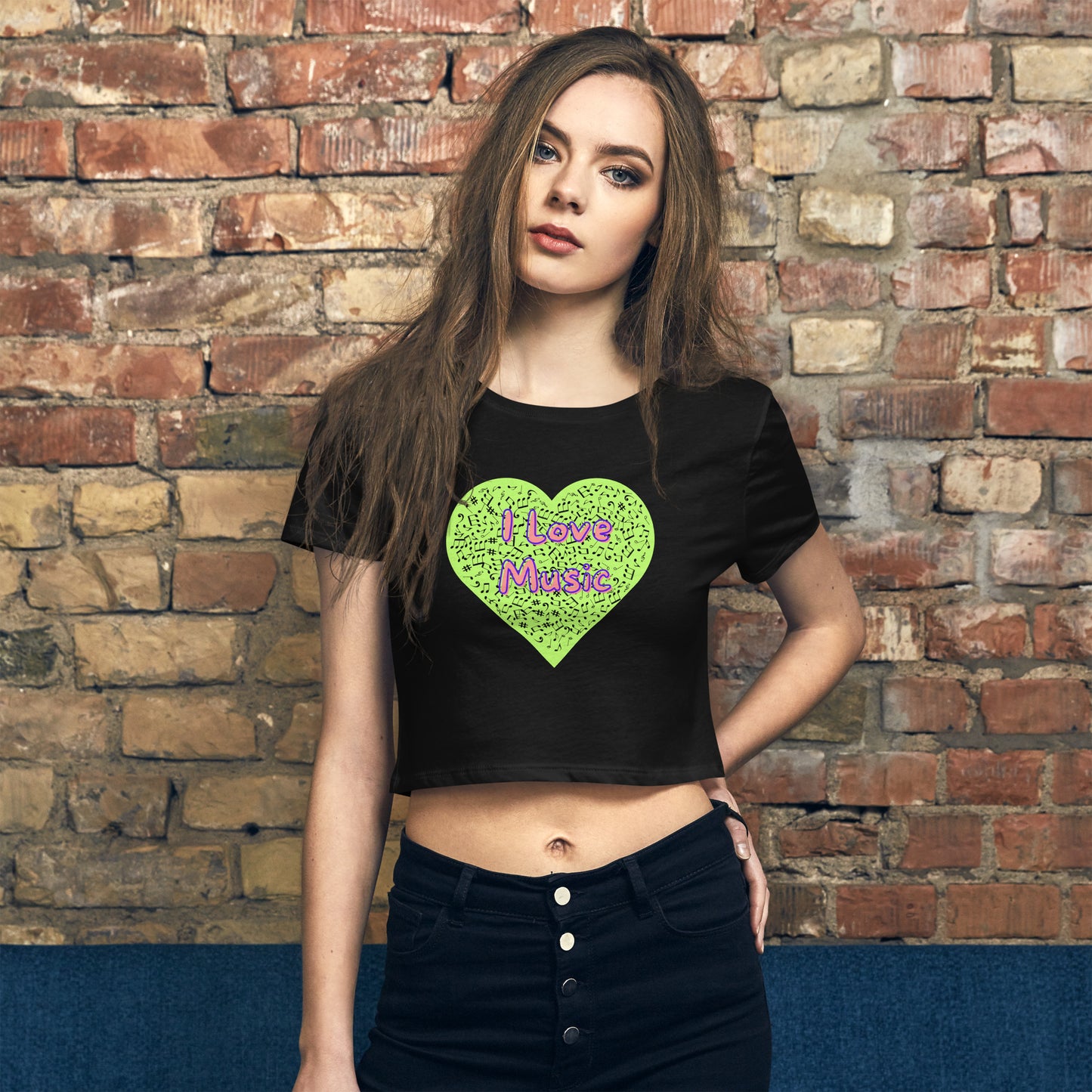 Damen-Crop-Top - I Love Music