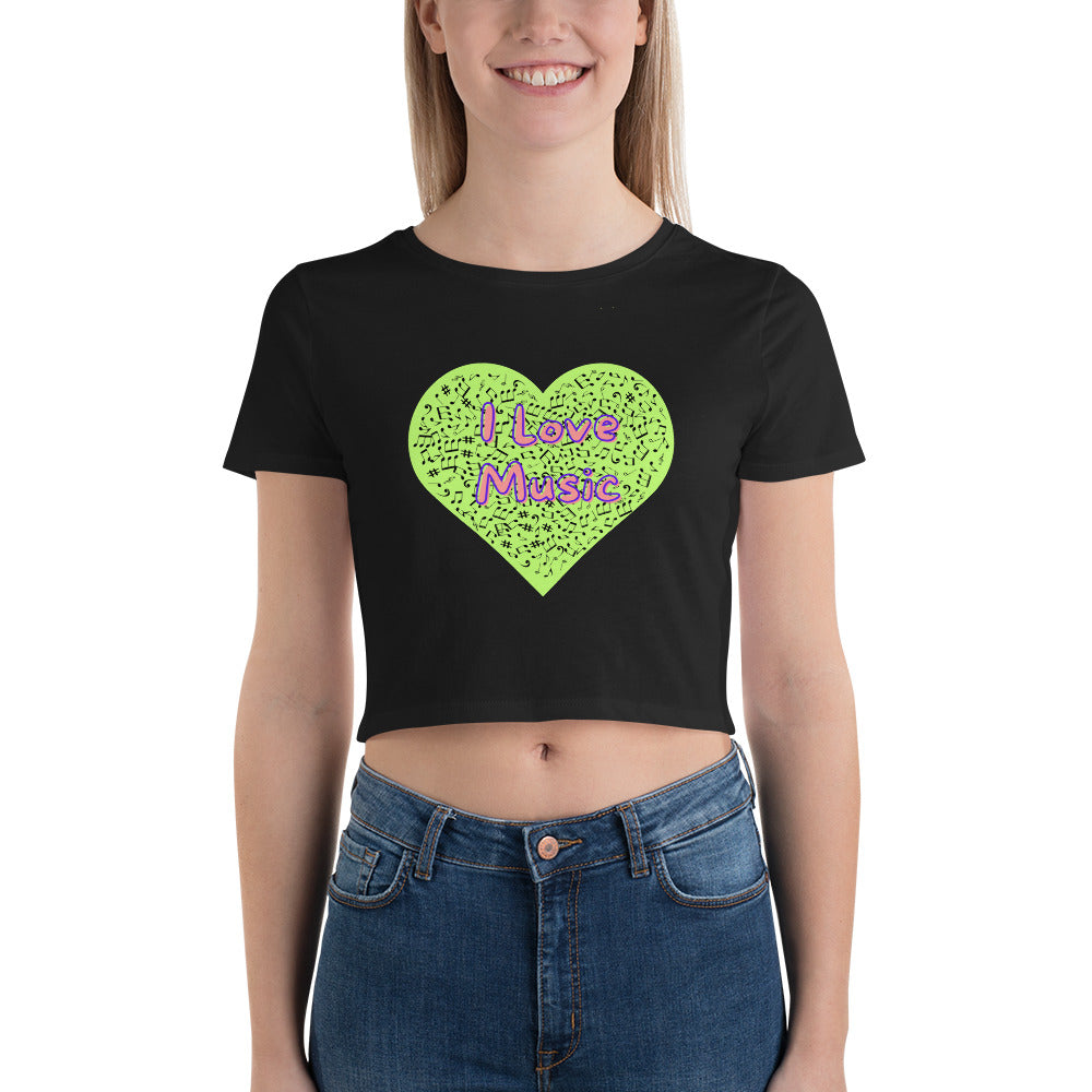 Damen-Crop-Top - I Love Music