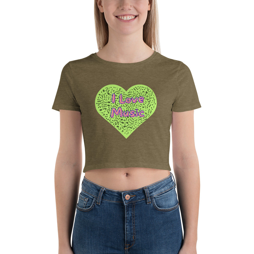 Damen-Crop-Top - I Love Music