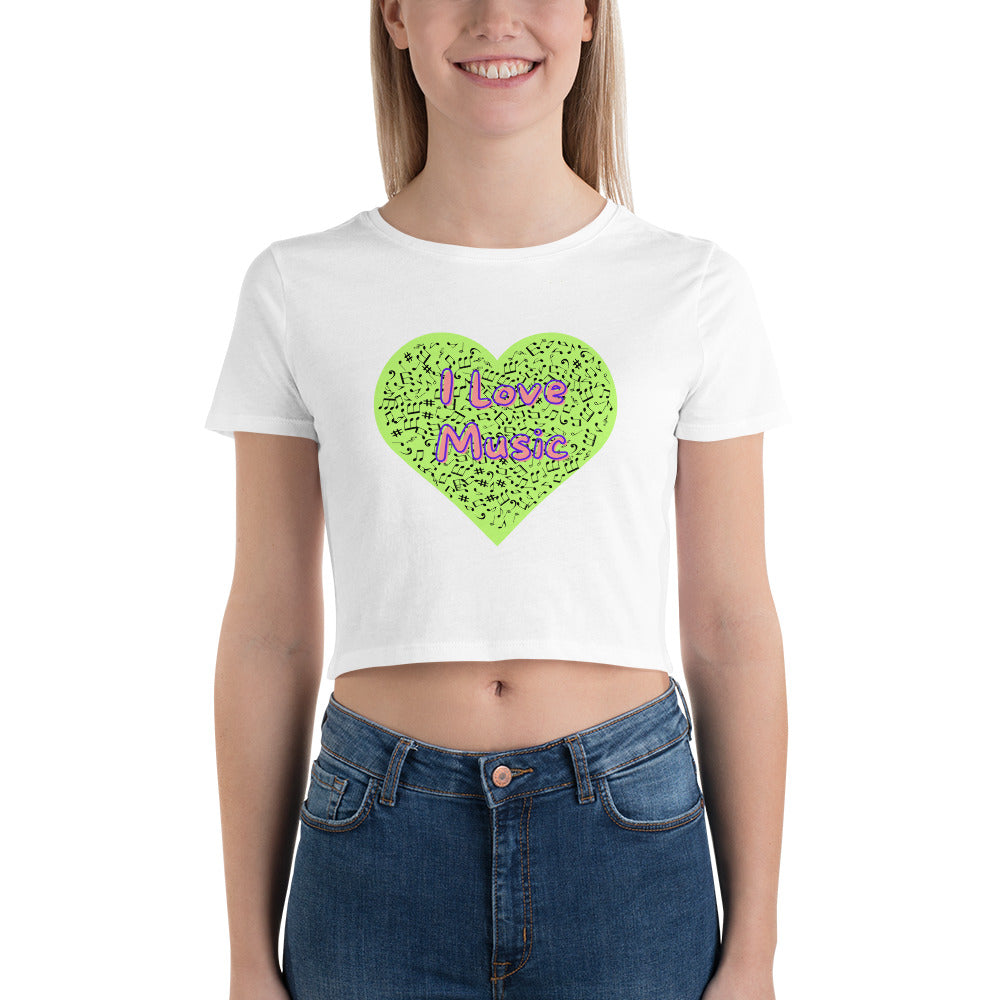 Damen-Crop-Top - I Love Music