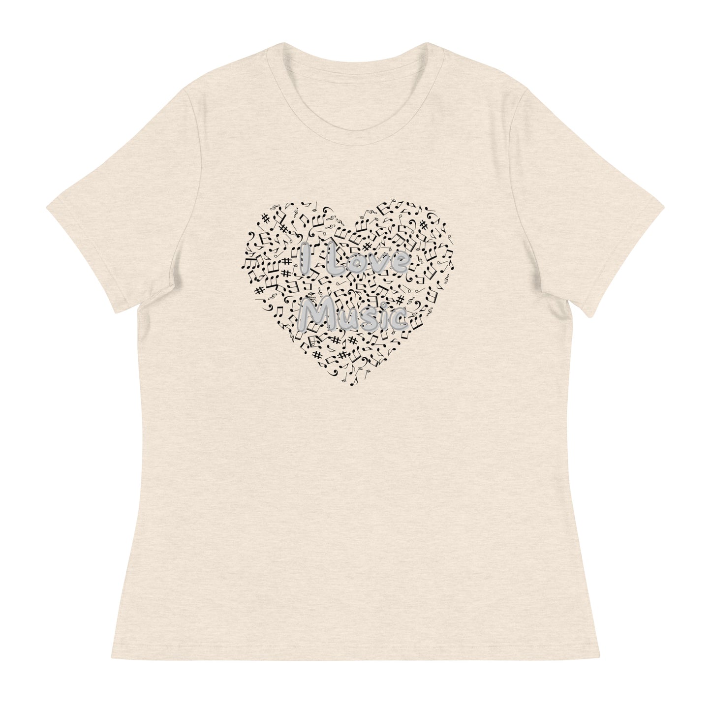 Lockeres Damen-T-Shirt - I Love Music