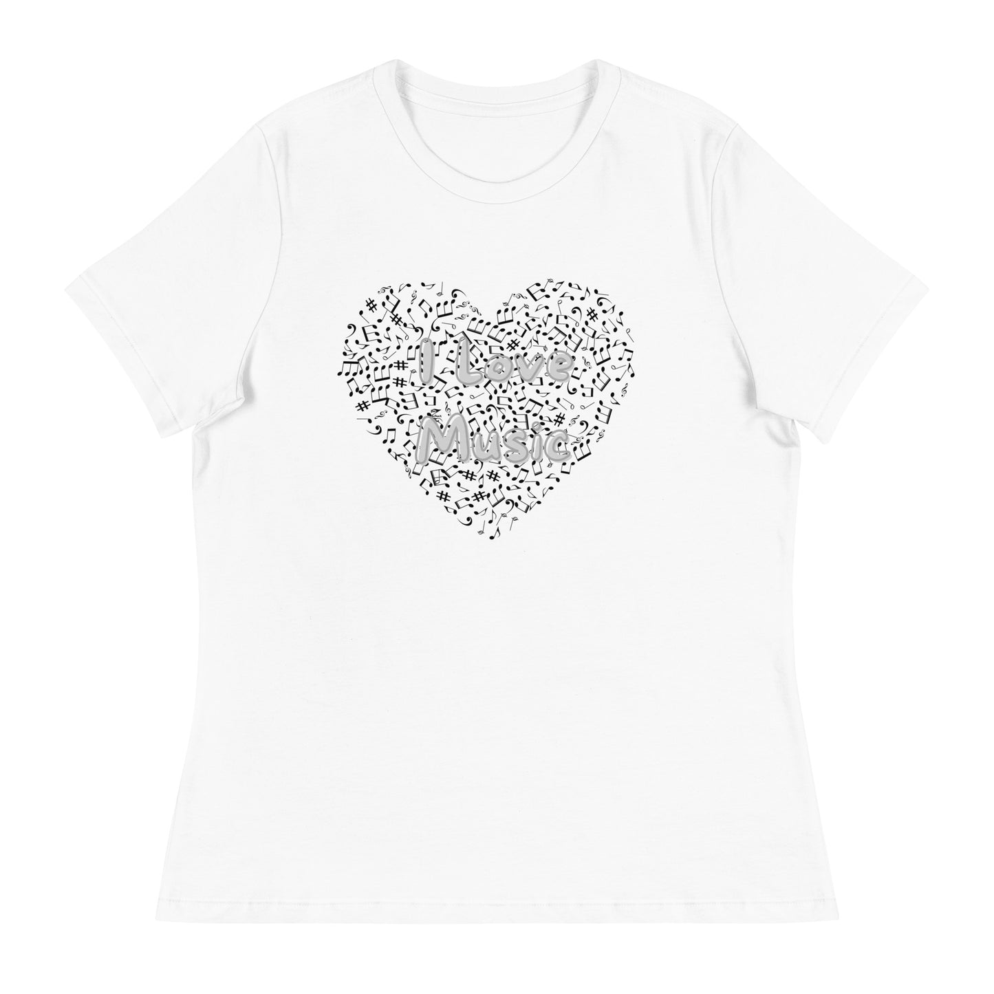 Lockeres Damen-T-Shirt - I Love Music