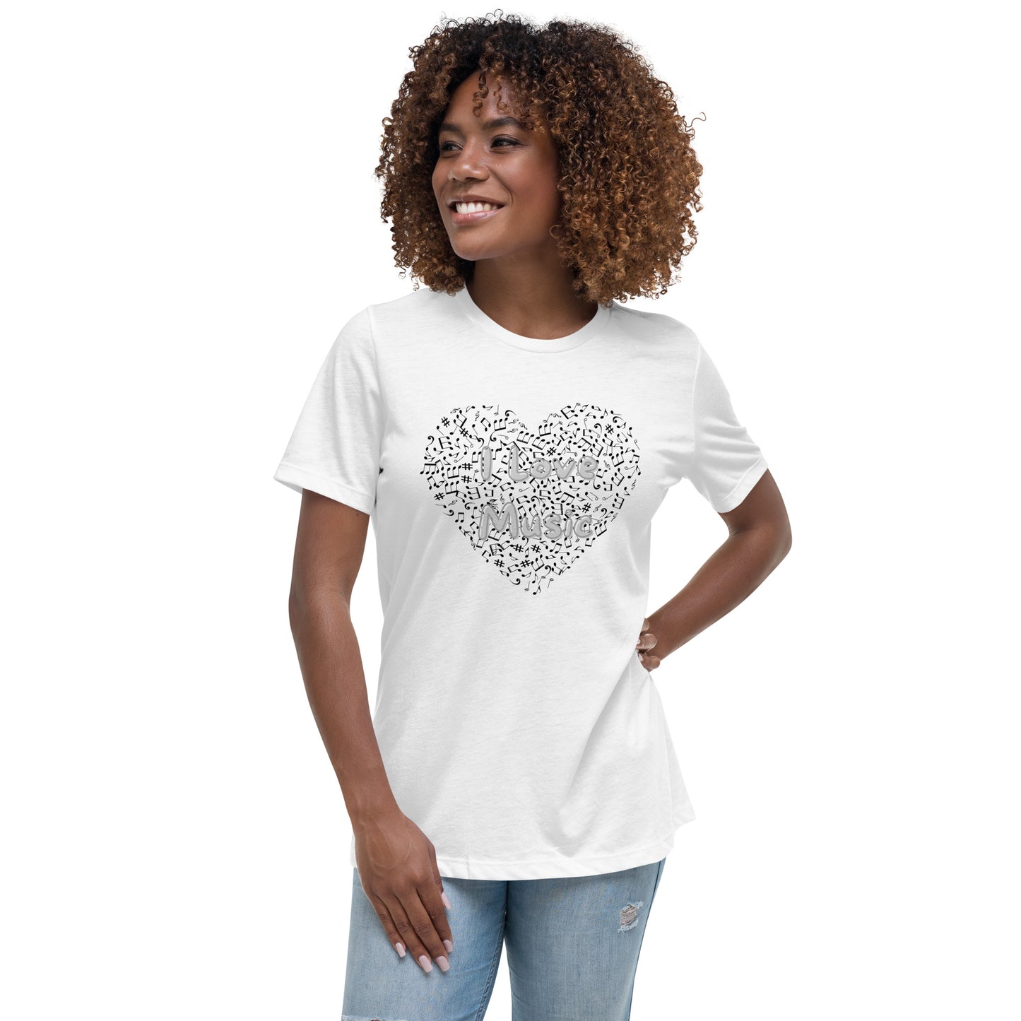 Lockeres Damen-T-Shirt - I Love Music