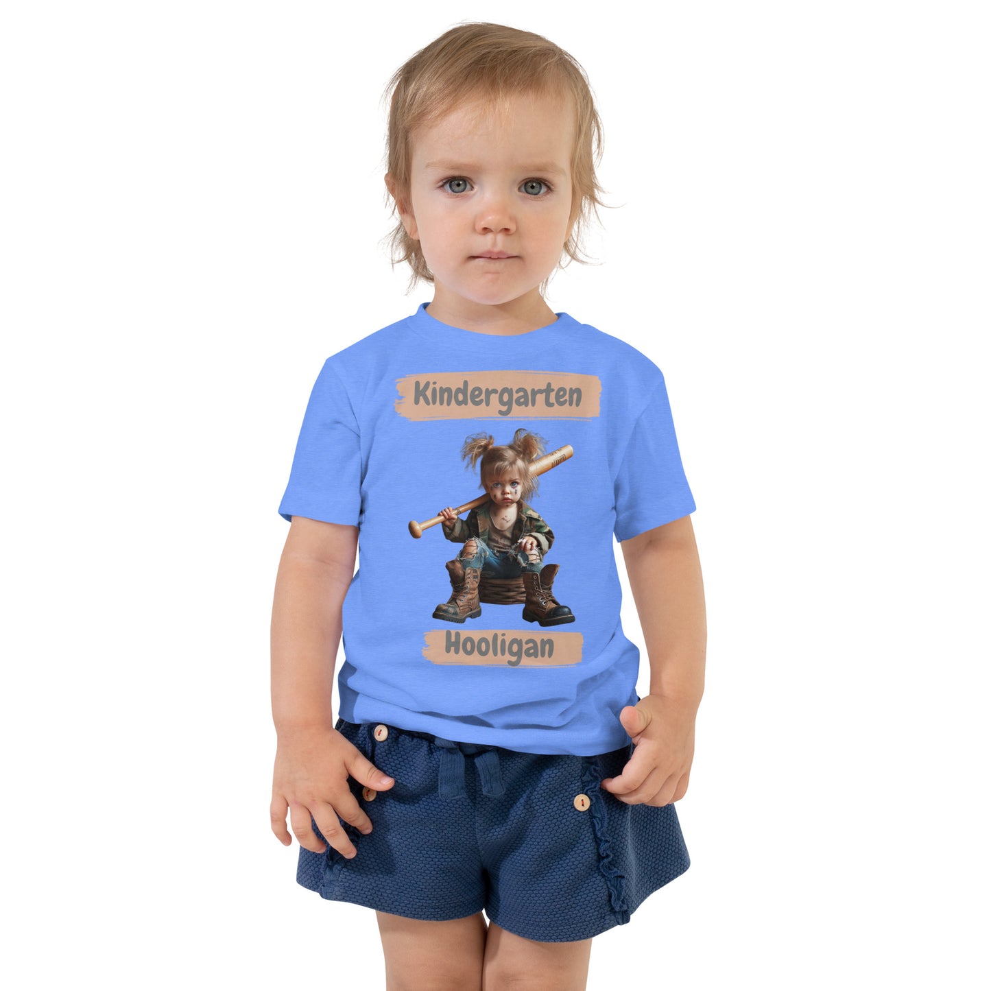 Kurzärmeliges Baby-T-Shirt: Kindergartenhooligan für Mädchen