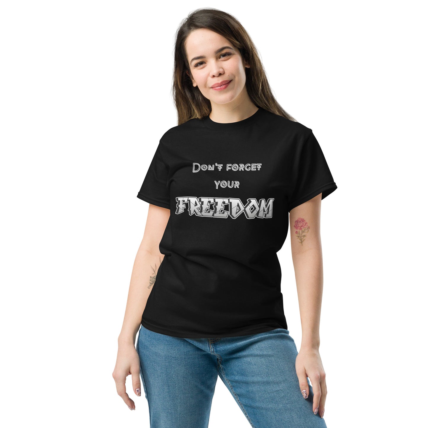 Klassisches Unisex T-Shirt - Freedom schwarz