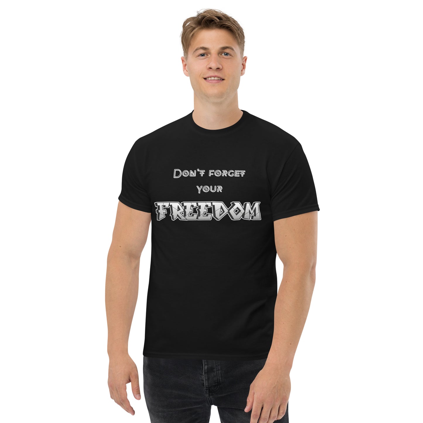 Klassisches Unisex T-Shirt - Freedom schwarz