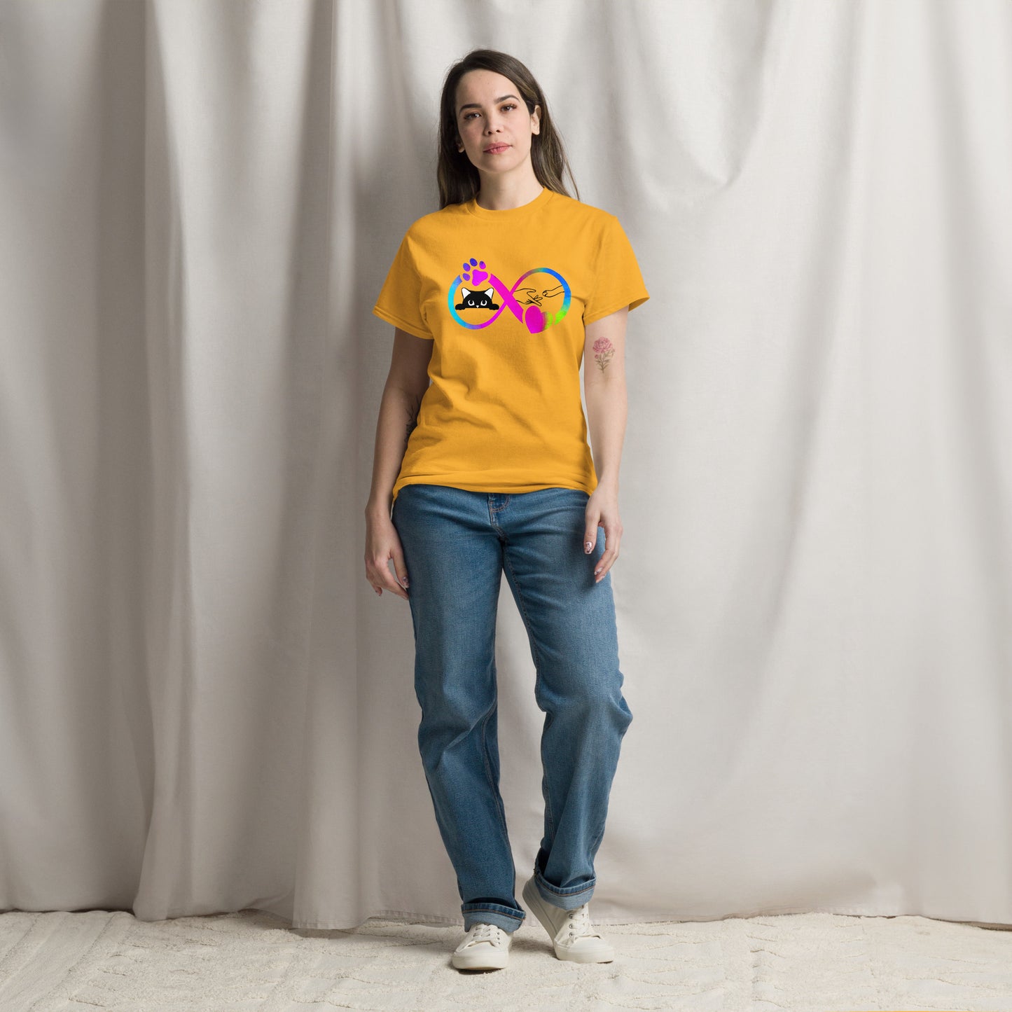 Klassisches Unisex T-Shirt-I love Cats1