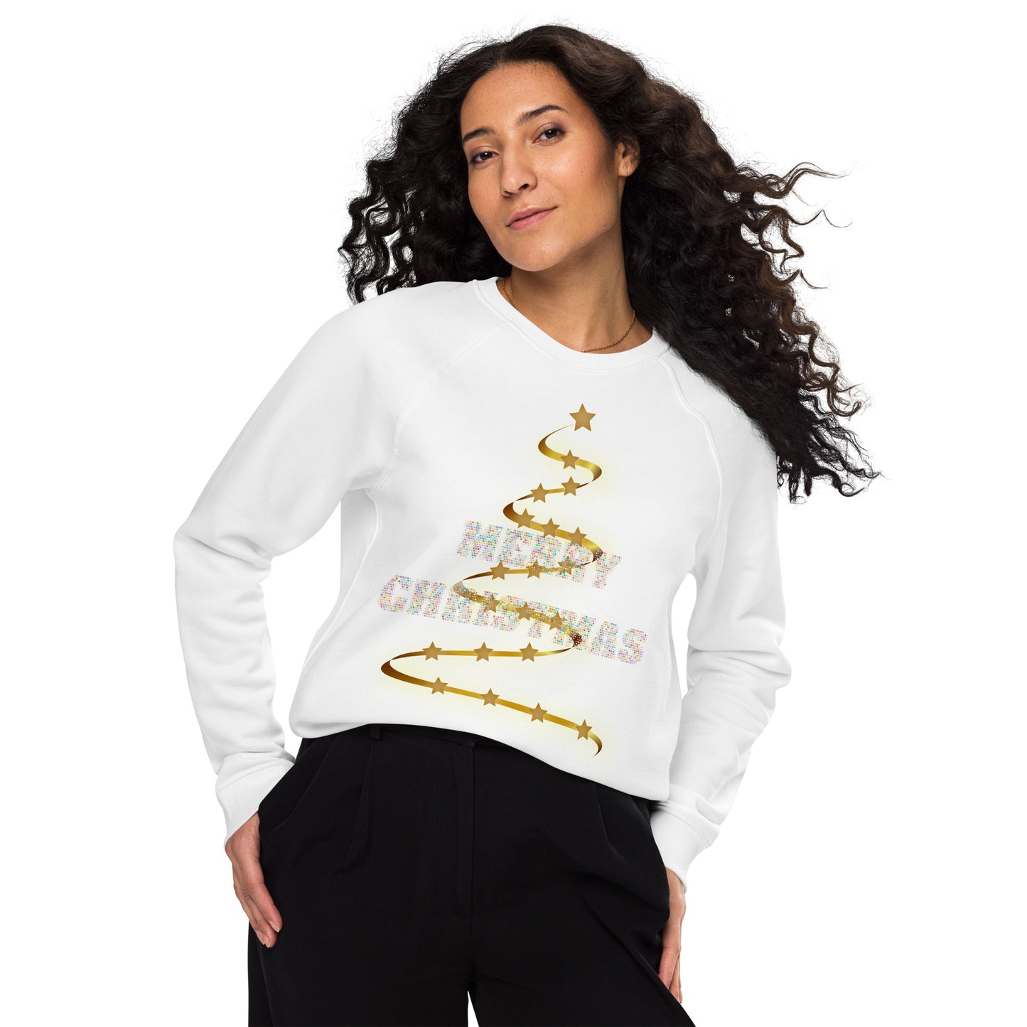 Unisex Bio-Raglan-Pullover- Merry Christmas