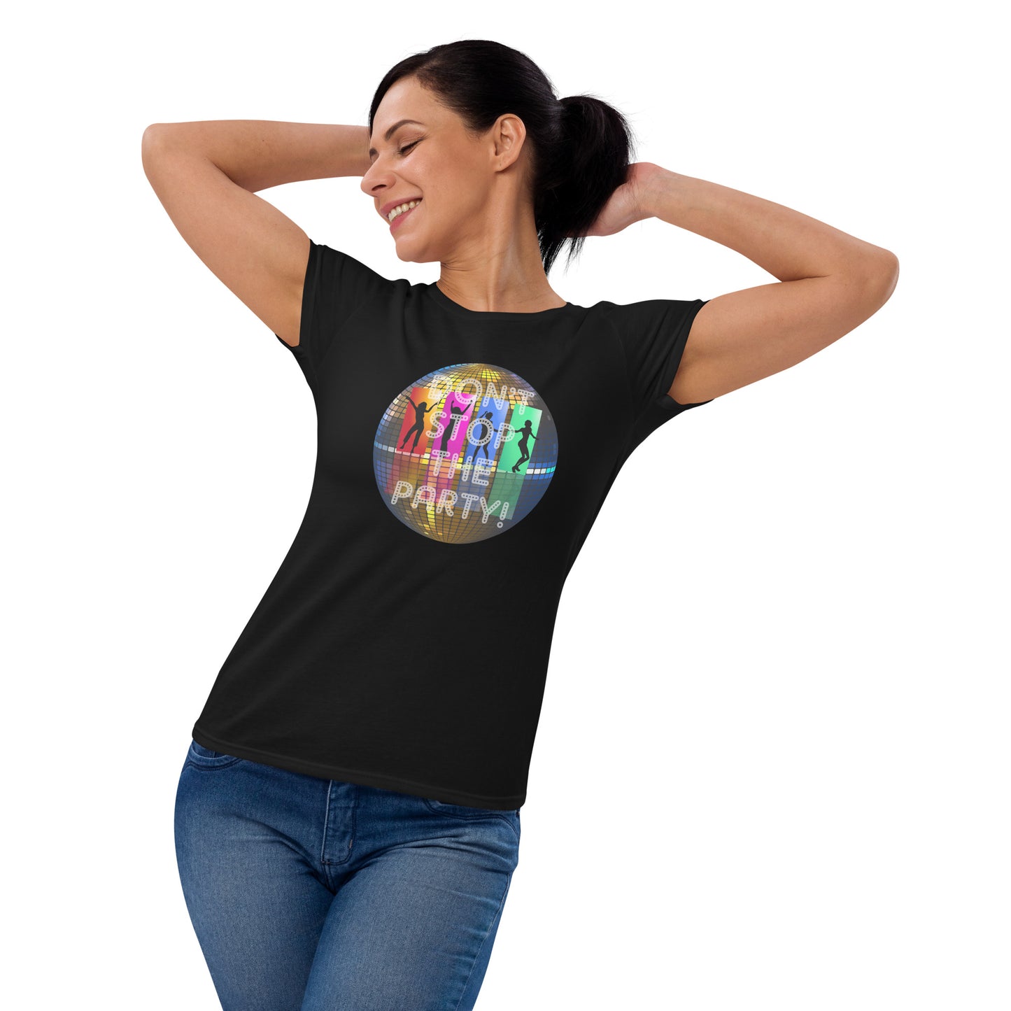 Kurzärmeliges T-Shirt für Damen - Disco Party