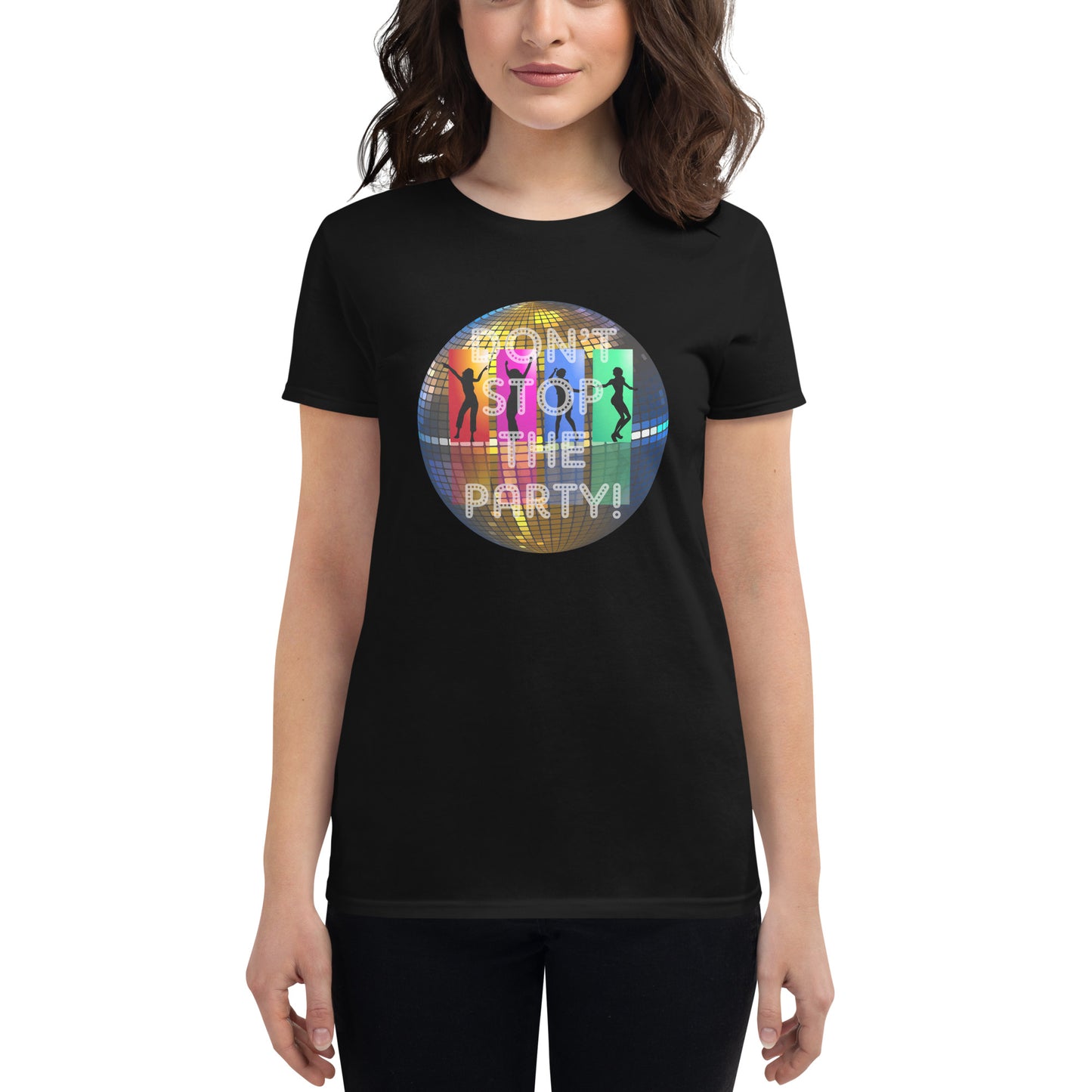 Kurzärmeliges T-Shirt für Damen - Disco Party