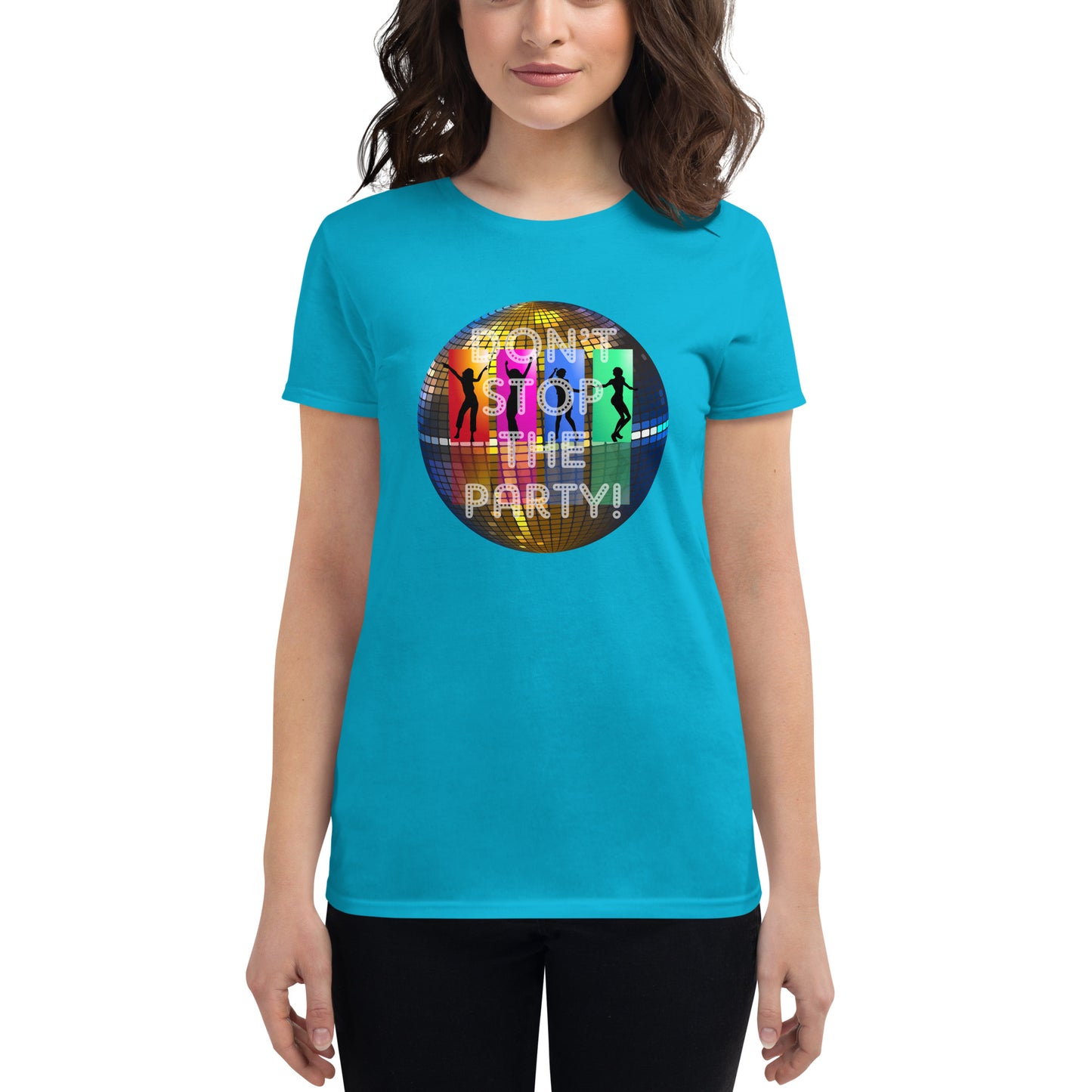 Kurzärmeliges T-Shirt für Damen - Disco Party