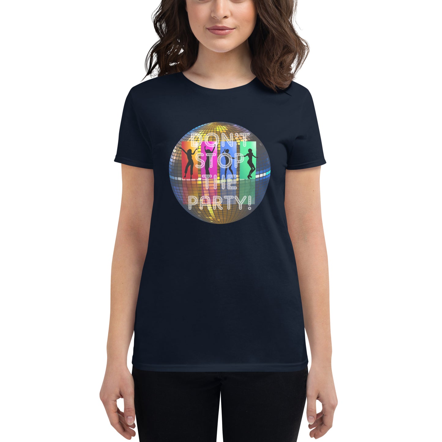 Kurzärmeliges T-Shirt für Damen - Disco Party