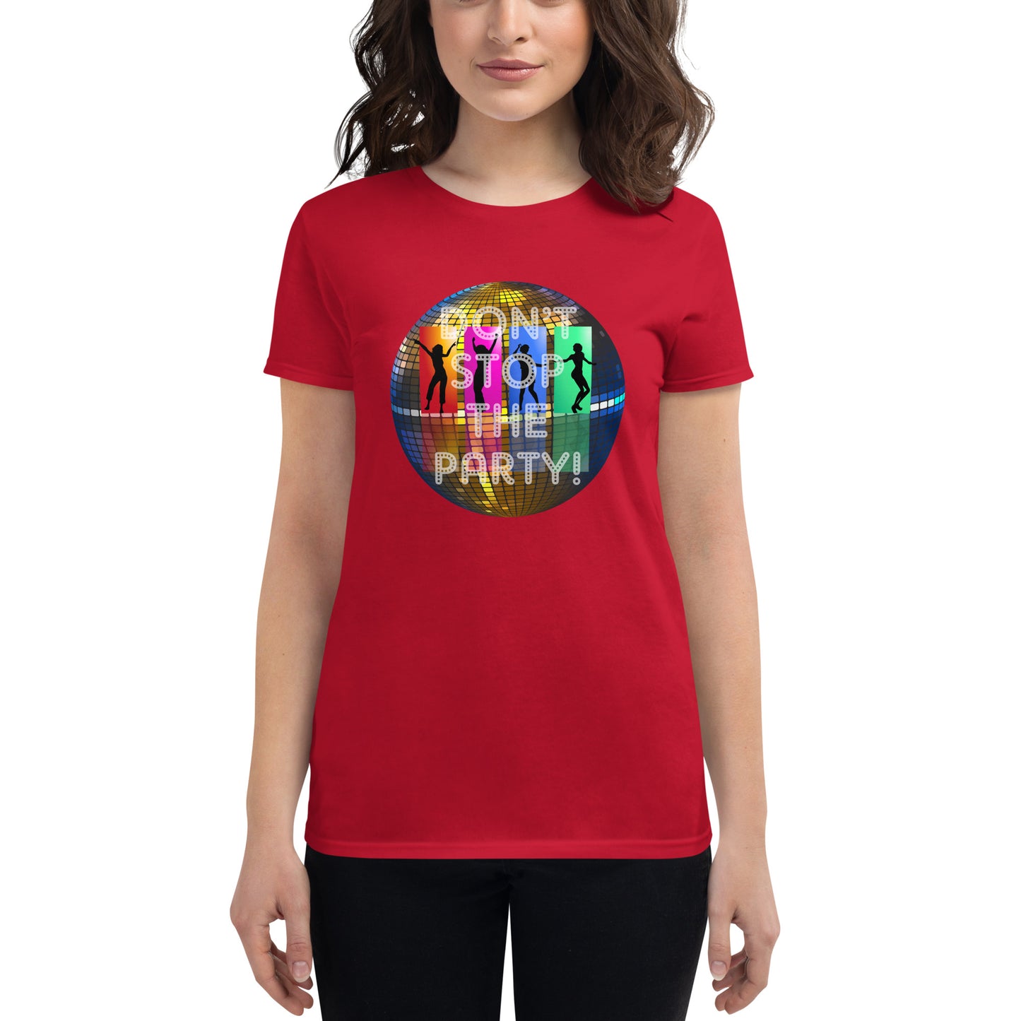 Kurzärmeliges T-Shirt für Damen - Disco Party