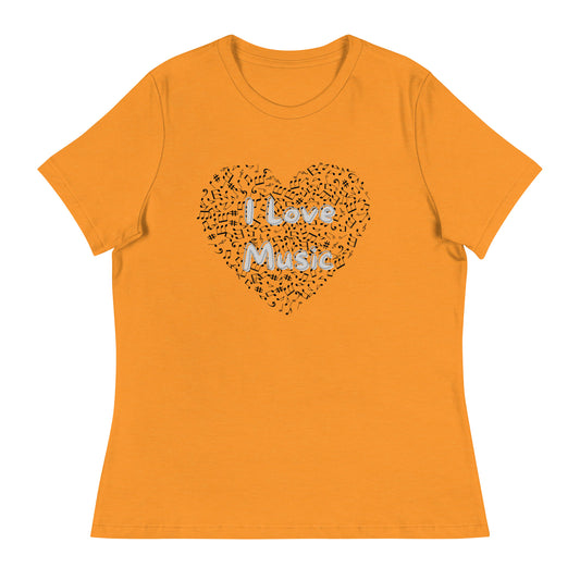 Lockeres Damen-T-Shirt - I Love Music