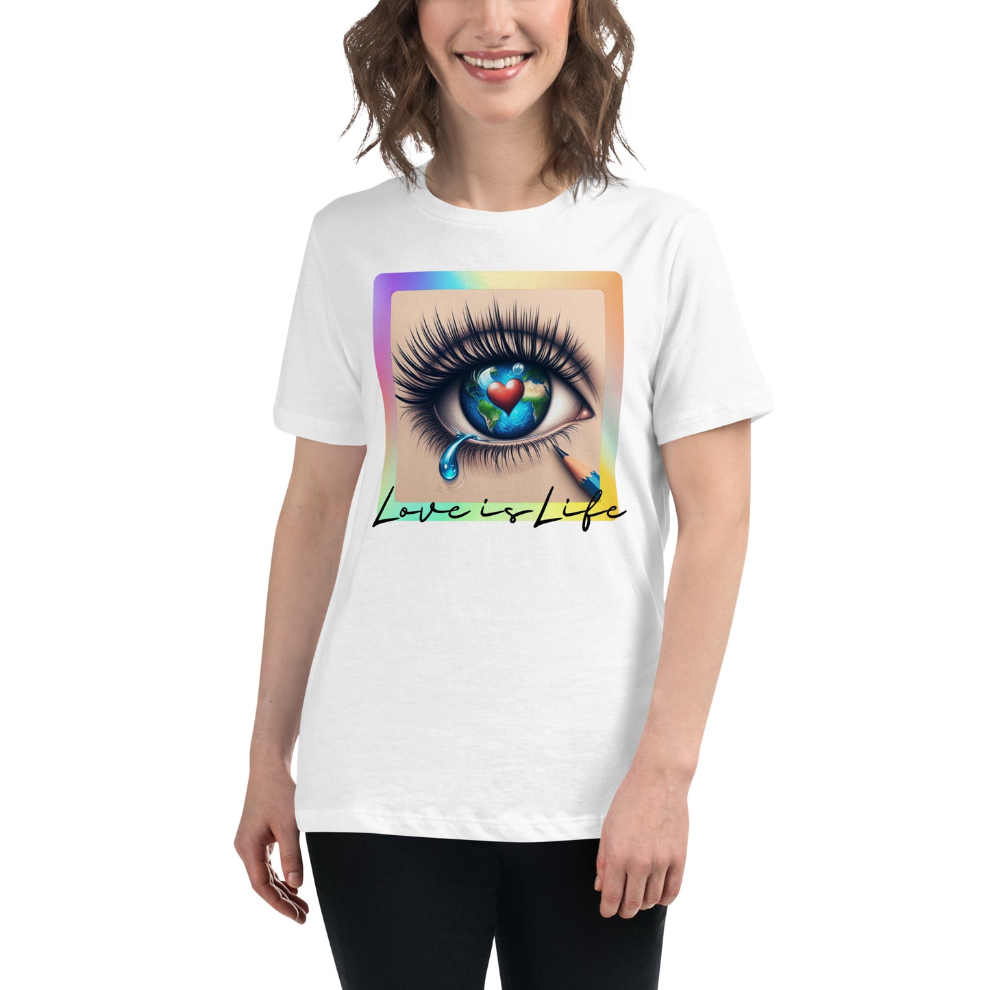 Lockeres Damen-T-Shirt - Love is Life 3