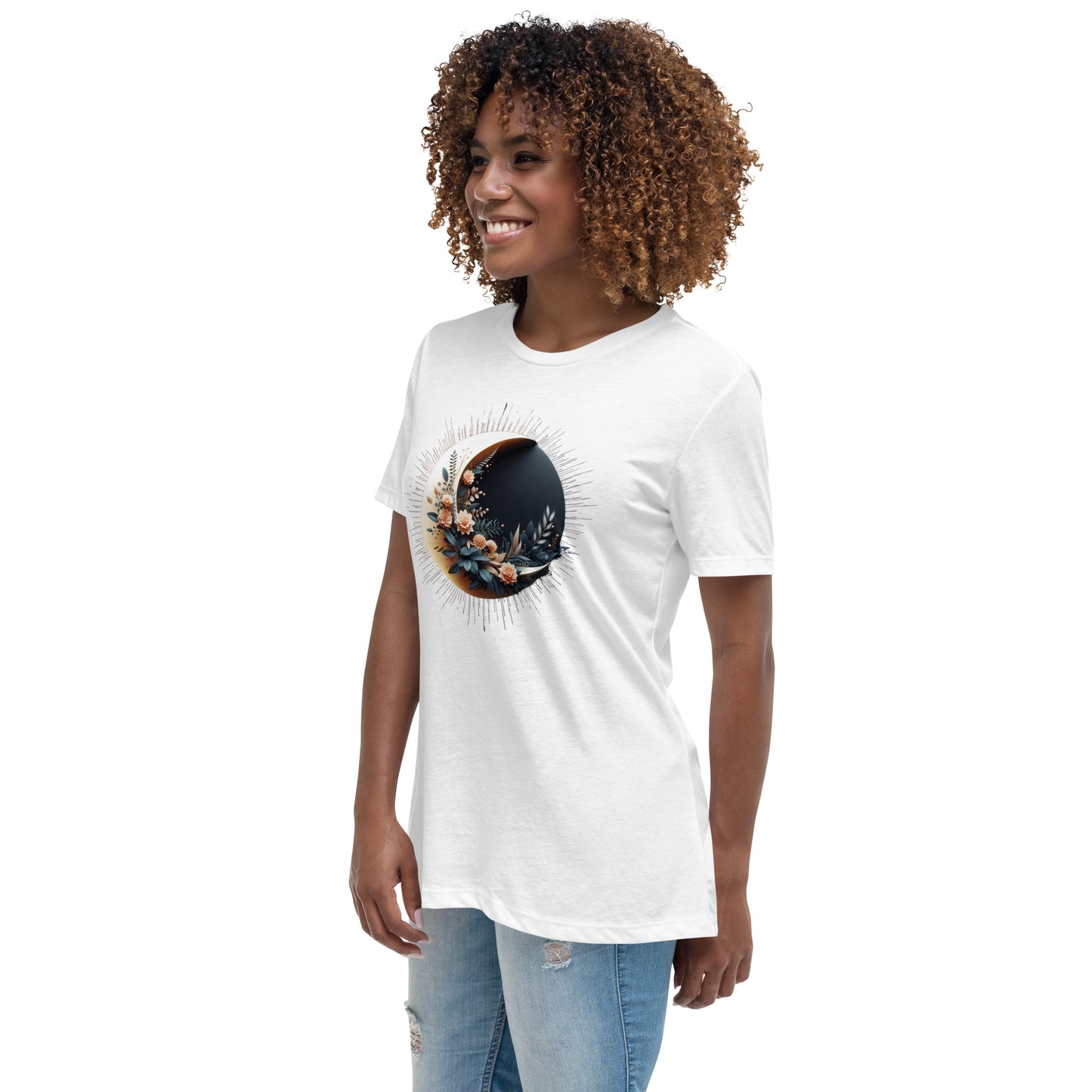 Lockeres Damen-T-Shirt:Monddesign